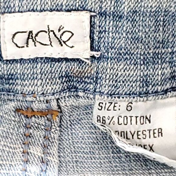 Vintage Cache Rhinestone Bling Denim Capris Sz 6 - Picture 4 of 4
